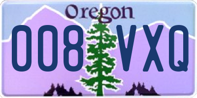 OR license plate 008VXQ