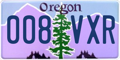 OR license plate 008VXR