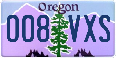 OR license plate 008VXS
