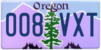 OR license plate 008VXT