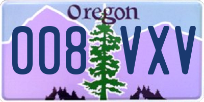 OR license plate 008VXV
