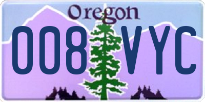 OR license plate 008VYC