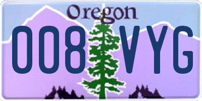 OR license plate 008VYG