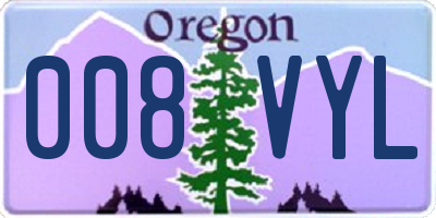 OR license plate 008VYL