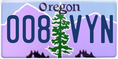 OR license plate 008VYN