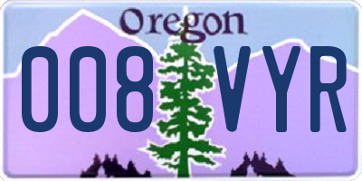 OR license plate 008VYR