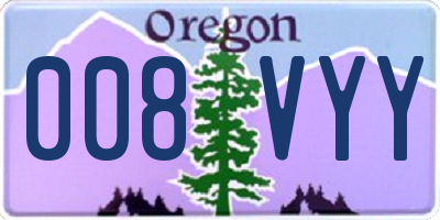 OR license plate 008VYY