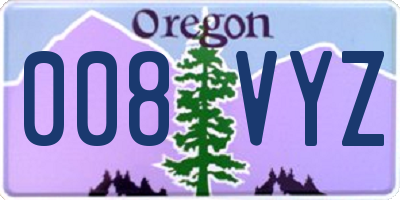 OR license plate 008VYZ