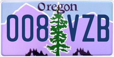 OR license plate 008VZB