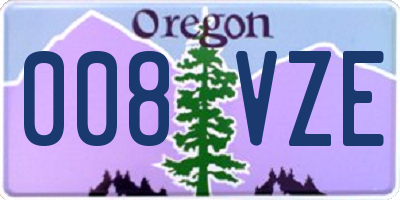 OR license plate 008VZE