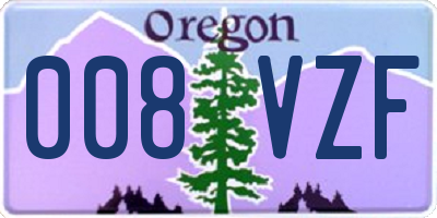 OR license plate 008VZF