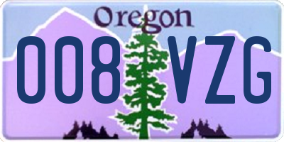 OR license plate 008VZG