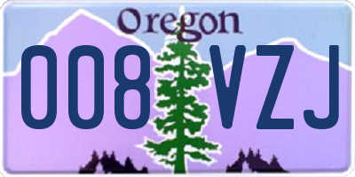 OR license plate 008VZJ