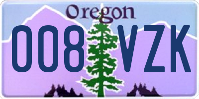 OR license plate 008VZK