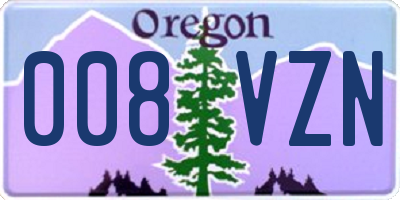 OR license plate 008VZN