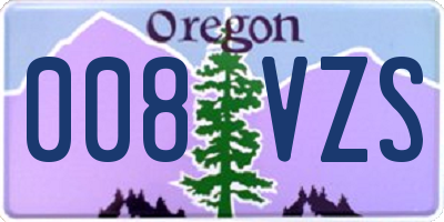 OR license plate 008VZS