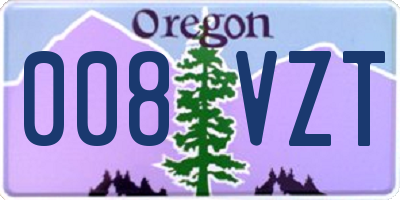 OR license plate 008VZT