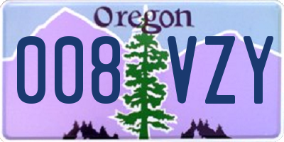 OR license plate 008VZY
