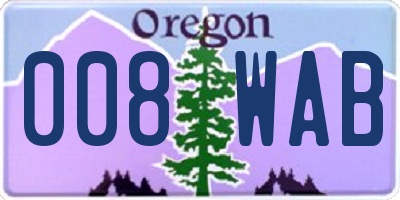 OR license plate 008WAB