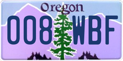 OR license plate 008WBF