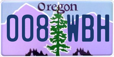 OR license plate 008WBH