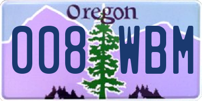 OR license plate 008WBM