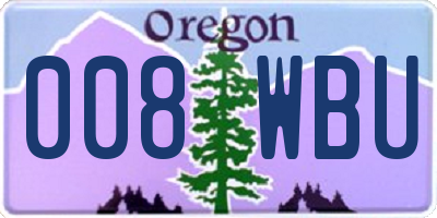 OR license plate 008WBU