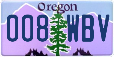OR license plate 008WBV