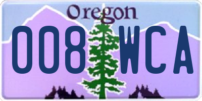 OR license plate 008WCA