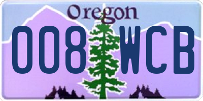 OR license plate 008WCB