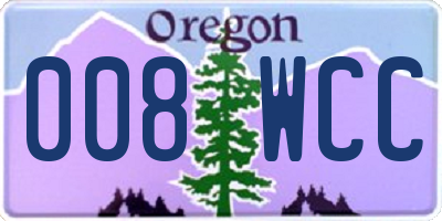 OR license plate 008WCC