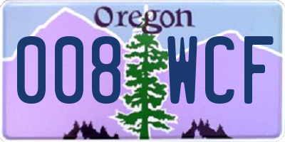 OR license plate 008WCF
