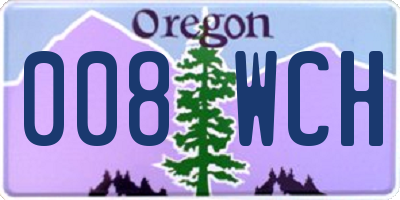 OR license plate 008WCH
