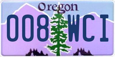 OR license plate 008WCI