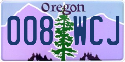 OR license plate 008WCJ