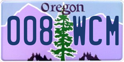 OR license plate 008WCM