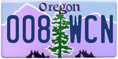 OR license plate 008WCN