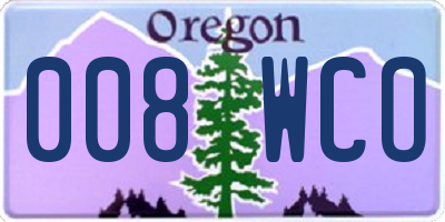 OR license plate 008WCO