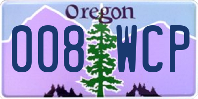 OR license plate 008WCP