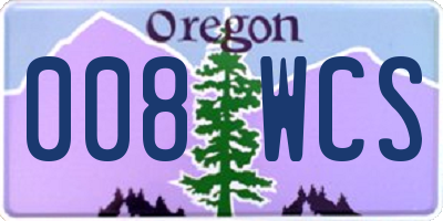 OR license plate 008WCS