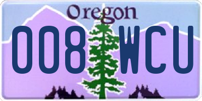 OR license plate 008WCU
