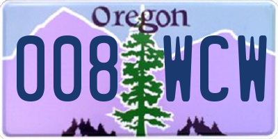 OR license plate 008WCW