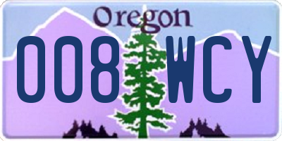 OR license plate 008WCY