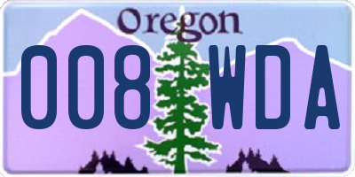 OR license plate 008WDA