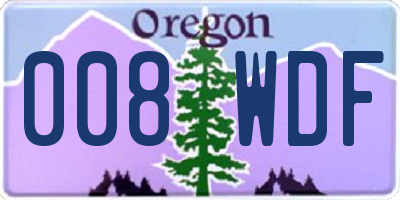 OR license plate 008WDF
