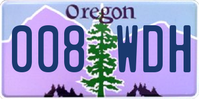 OR license plate 008WDH