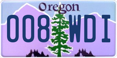 OR license plate 008WDI
