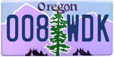 OR license plate 008WDK
