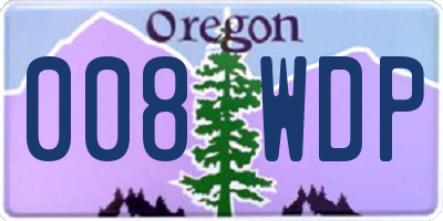 OR license plate 008WDP