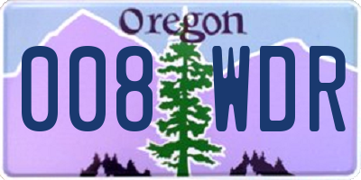 OR license plate 008WDR